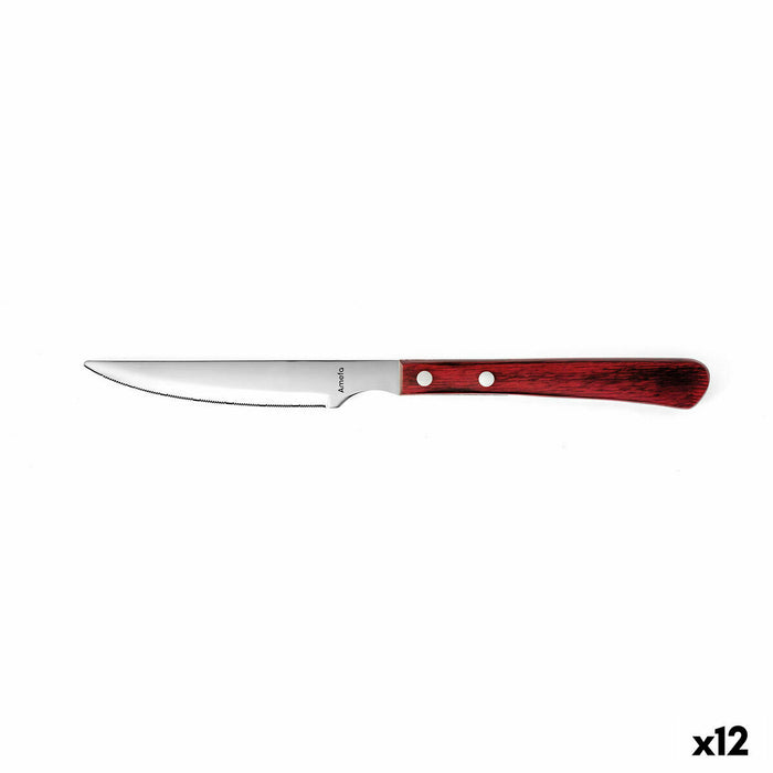 Kniv til koteletter Amefa Brasero Brun Metal 12 enheder 24 cm (Pack 12x)