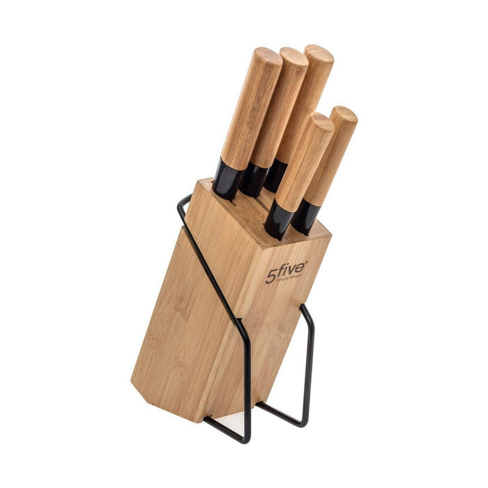 Knife set with wooden knife block 5five (32.5 x 22.5 x 7.5 cm)
