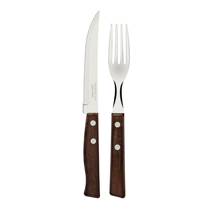 Cutlery Tramontina Traditional Wood Stainless steel 12 Parts