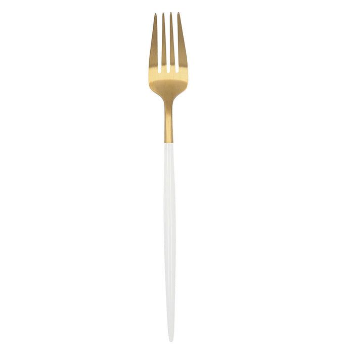 Set of Forks Bidasoa Gio Golden White Metal 12 units