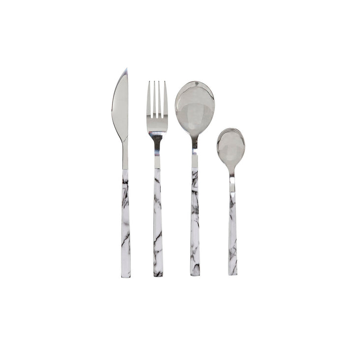 Cutlery DKD Home Decor Silver-colored Stainless steel White 16 Parts (16pcs)