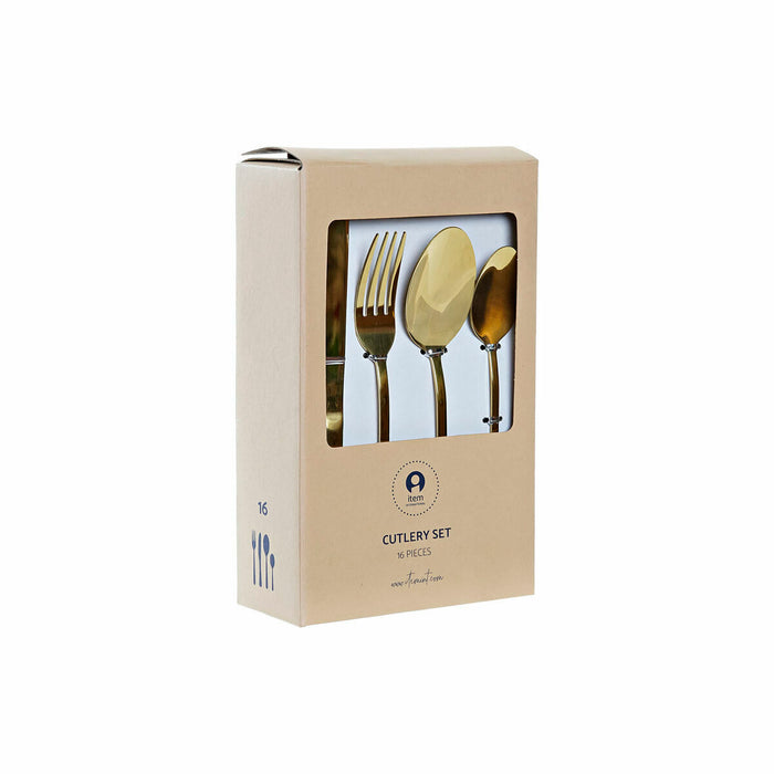 Cutlery DKD Home Decor Black Golden Stainless steel (1.8 x 0.3 x 23 cm) (2 x 0.3 x 21 cm)