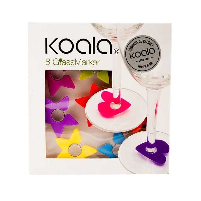 Wine glass labels Koala Star Plastic Multicolor 8 Parts (12.8 x 5 x 13.7 cm)