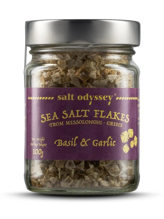 SEA SALT Flakes Basil &amp; Garlic 100g