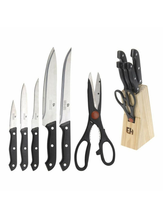 Knife set w/ scissors &amp; knife block (7 parts)