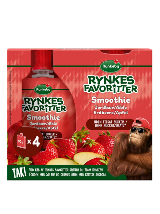 Rynkes Smoothie Jordbær & Æble 4stk. 360g