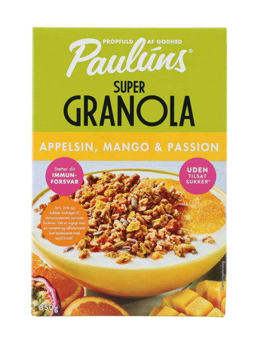Pauluns Super Granola Appelsin, Mango & Passion 350g