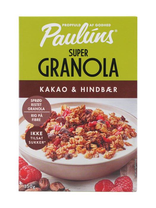 Pauluns Super Granola Raspberry/Cocoa 350g
