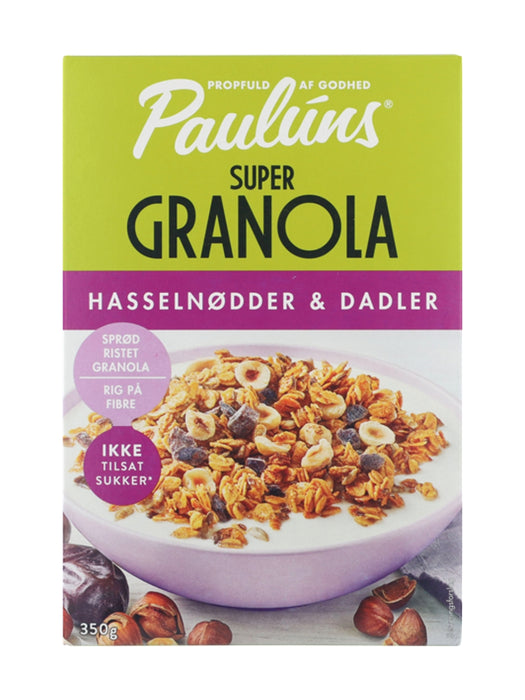 Pauluns Super Granola Dadlar/Hasselnötter 350g