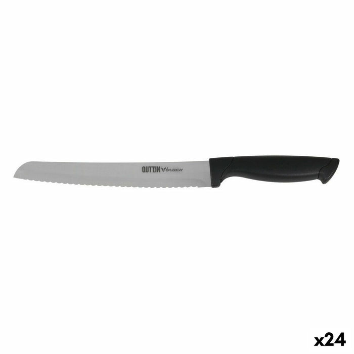 Bread knife Quttin Black Black Silver colored 24 units 20 cm