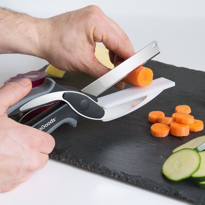 Kökskniv-sax med integrerad mini skärbräda Scible InnovaGoods