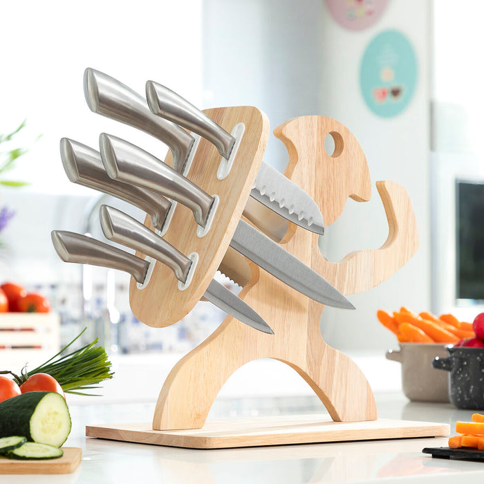 Knife set with wooden knife block Spartan InnovaGoods 7 Parts
