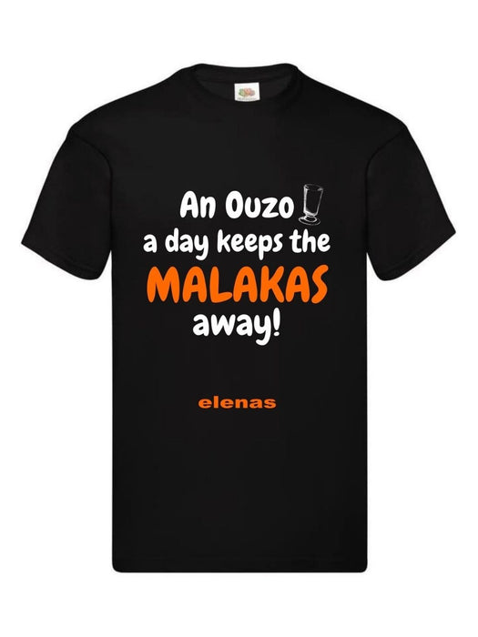 T-shirt Svart 'An Ouzo A Day'