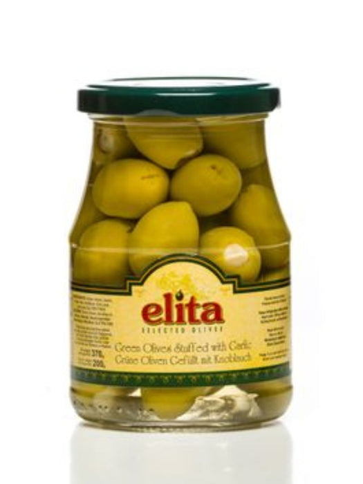 Elita Grønne Oliven m/ Hvidløg 200g
