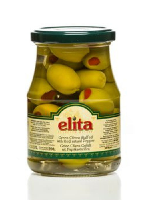 Elita Grønne Oliven m/ Peberfrugt 200g