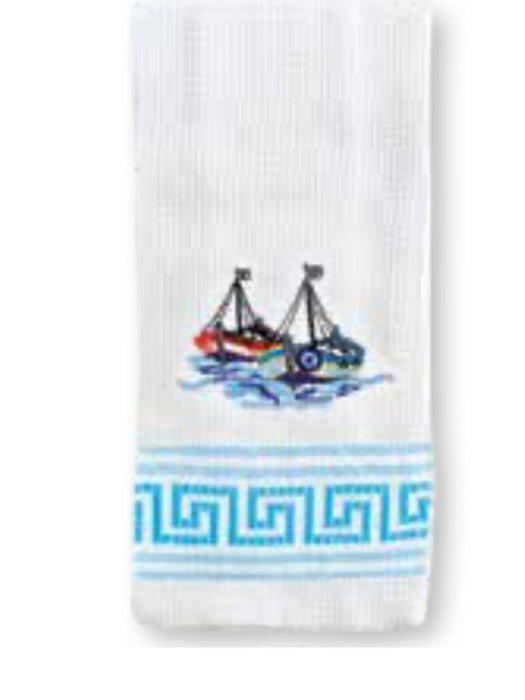 Moutsos Tea towel Boat design