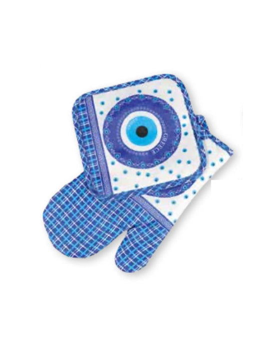 Moutsos Pot holder and glove Blue Eyes (set of 2)